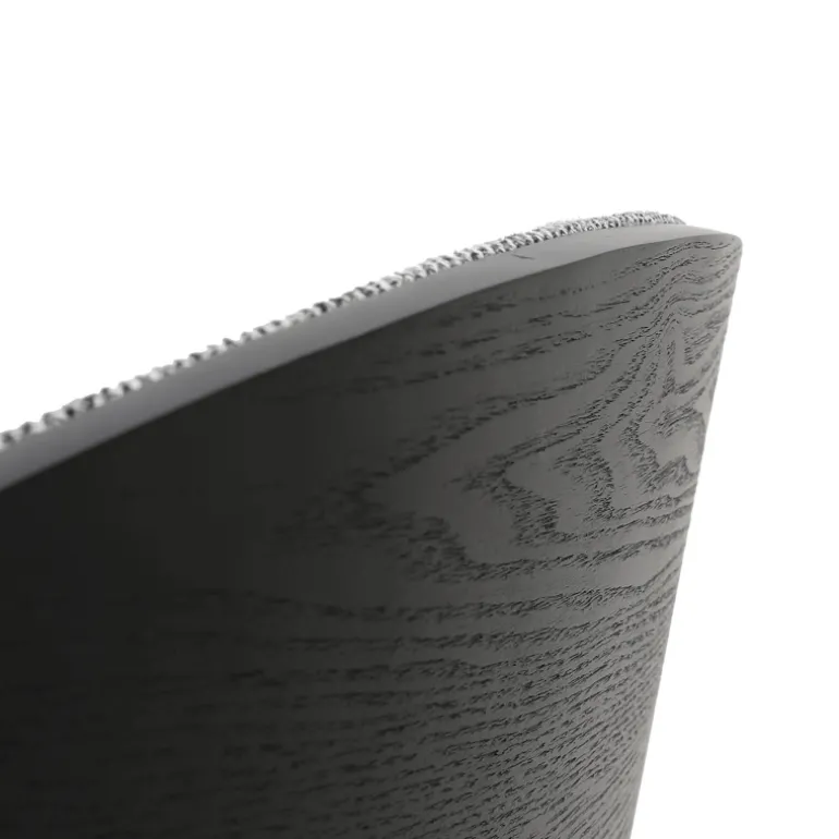 SandroTabouret snack bimatière en tissu avec dossier bois et pieds en métal