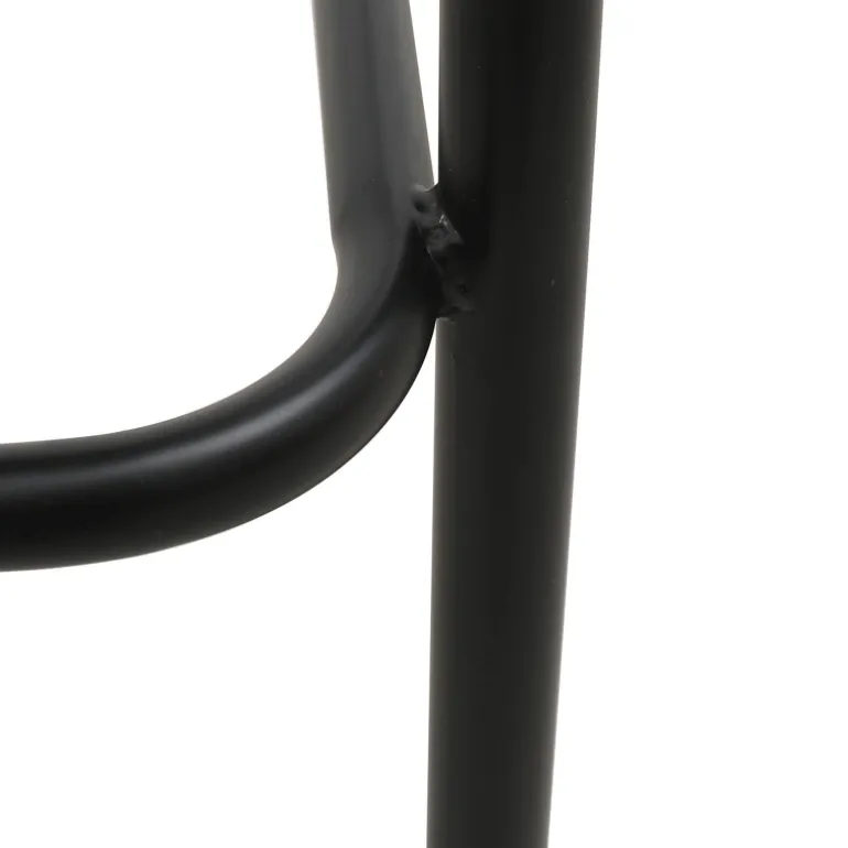 SandroTabouret snack bimatière en tissu avec dossier bois et pieds en métal