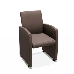 Sarah Fauteuil de table rembourré en synthétique avec roulettes