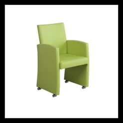 Sarah Fauteuil de table rembourré en synthétique avec roulettes