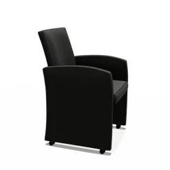 Sarah Fauteuil de table rembourré en synthétique avec roulettes
