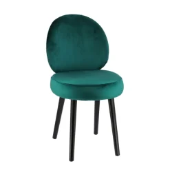 Severus Chaise cosy bicolore en tissu avec pieds bois