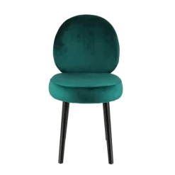 Severus Chaise cosy bicolore en tissu avec pieds bois