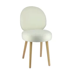 Severus Chaise cosy bicolore en tissu avec pieds bois