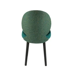 Severus Chaise cosy bicolore en tissu avec pieds bois