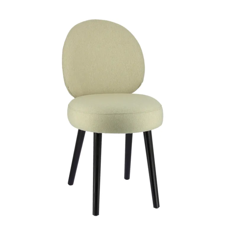 Severus Chaise cosy en tissu et pieds bois