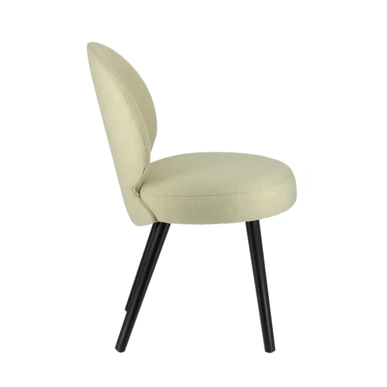 Severus Chaise cosy en tissu et pieds bois