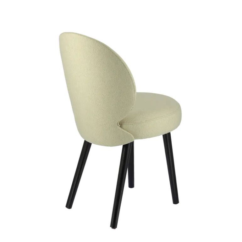 Severus Chaise cosy en tissu et pieds bois