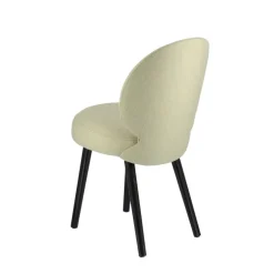 Severus Chaise cosy en tissu et pieds bois