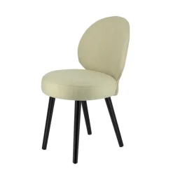 Severus Chaise cosy en tissu et pieds bois