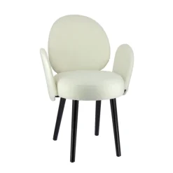 Severus Fauteuil cosy en tissu avec pieds bois