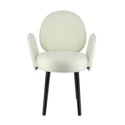 Severus Fauteuil cosy en tissu avec pieds bois