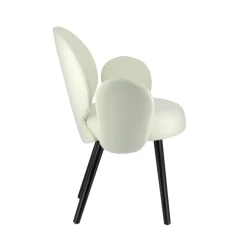 Severus Fauteuil cosy en tissu avec pieds bois