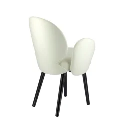 Severus Fauteuil cosy en tissu avec pieds bois