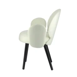 Severus Fauteuil cosy en tissu avec pieds bois