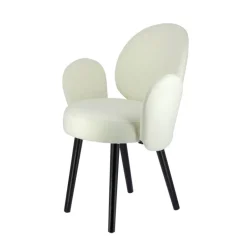 Severus Fauteuil cosy en tissu avec pieds bois