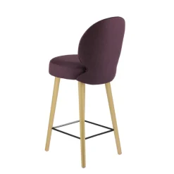 Severus Tabouret snack cosy en tissu avec pieds en bois