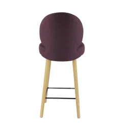 Severus Tabouret snack cosy en tissu avec pieds en bois