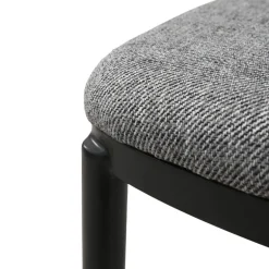 SimoneChaise bimatière en tissu dossier bois avec pieds en métal