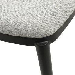 SimoneChaise bimatière en tissu dossier bois avec pieds en métal