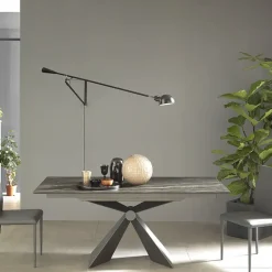 Sintesi Table design italienne en céramique avec pied central