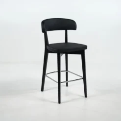 Siren Tabouret snack en bois massif avec assise et dossier rembourrés