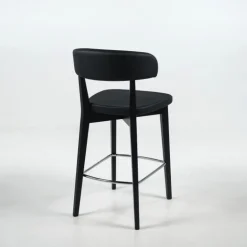 Siren Tabouret snack en bois massif avec assise et dossier rembourrés