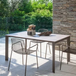 Sirocco Table de jardin moderne en stratifié et métal