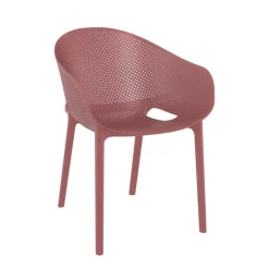 Sky Pro Fauteuil de jardin moderne empilable coque microperforée en polypropylène