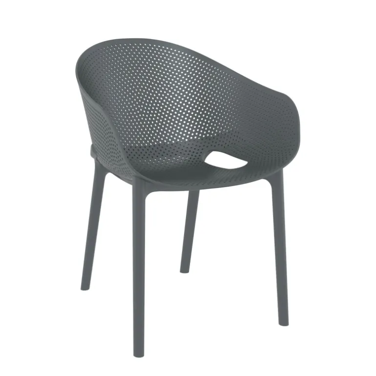 Sky Pro Fauteuil moderne empilable avec coque microperforée en polypropylène