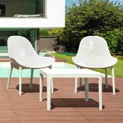 Sky Side Table basse de jardin rectangulaire en résine