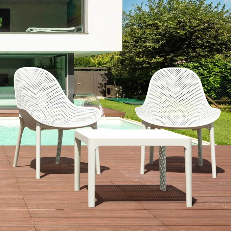 Sky Side Table basse de jardin rectangulaire en résine