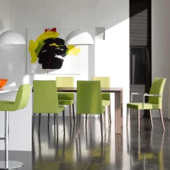 Slim Mobitec® Chaise de salle à manger en tissu et pieds en bois