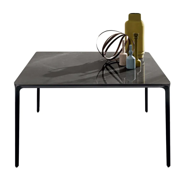 Slim Sovet® Table carrée design italienne en céramique et métal