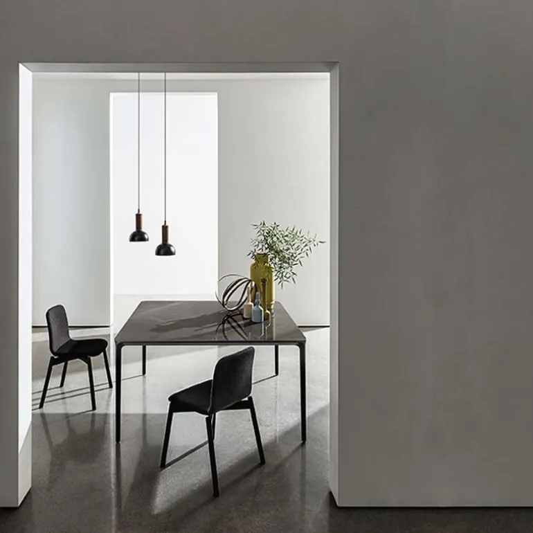 Slim Sovet® Table carrée design italienne en céramique et métal