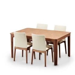 SM26/27 Table de salle à manger scandinave en placage bois avec allonges