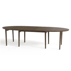 SM78 Table de salle à manger ovale scandinave en bois avec allonges