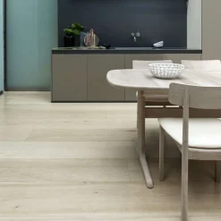 SM74 Table en bois massif scandinave elliptique avec allonges et piétement latéral