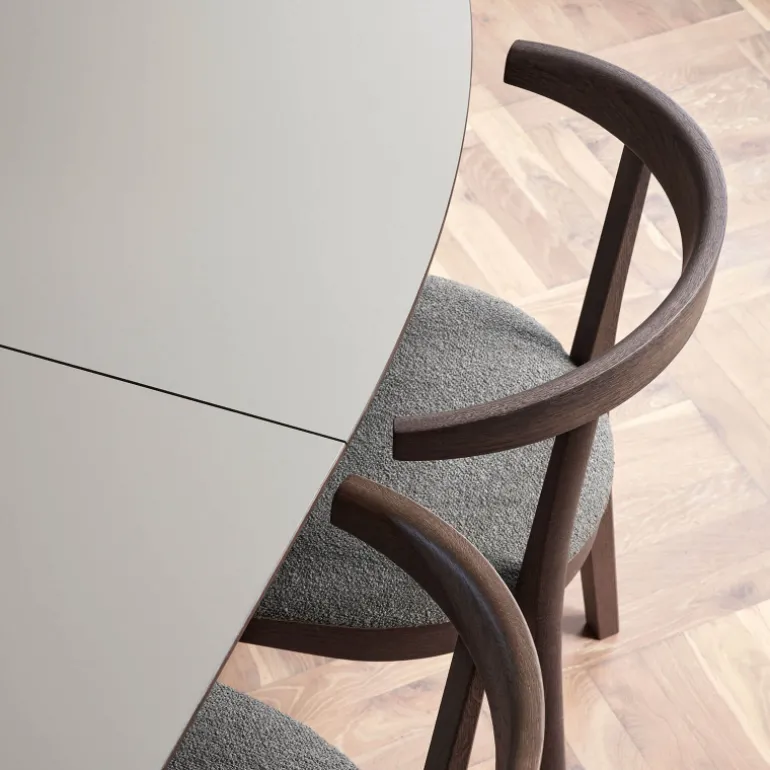 SM78 Table ovale extensible en Fenix et pieds en bois