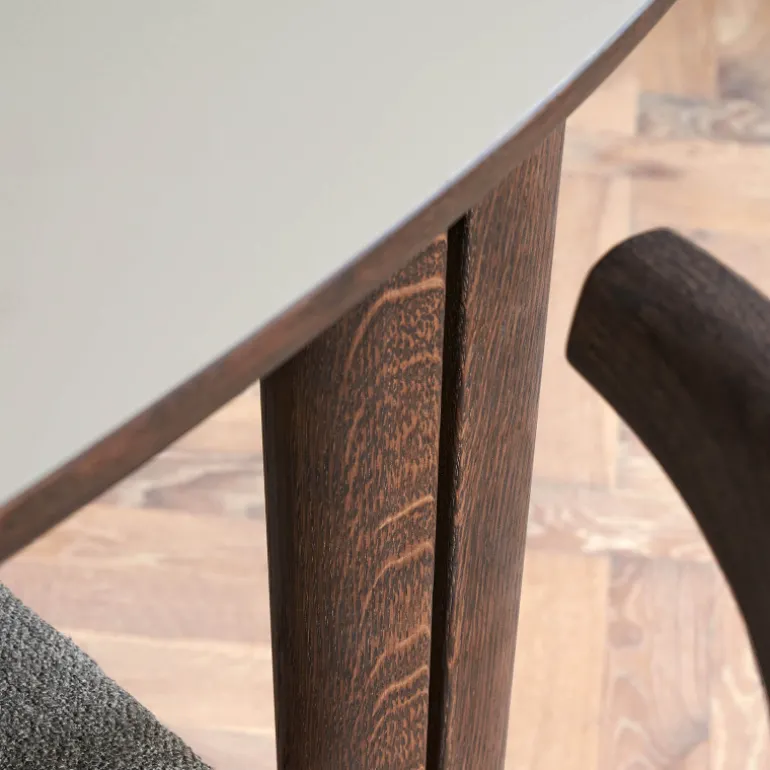 SM78 Table ovale extensible en Fenix et pieds en bois