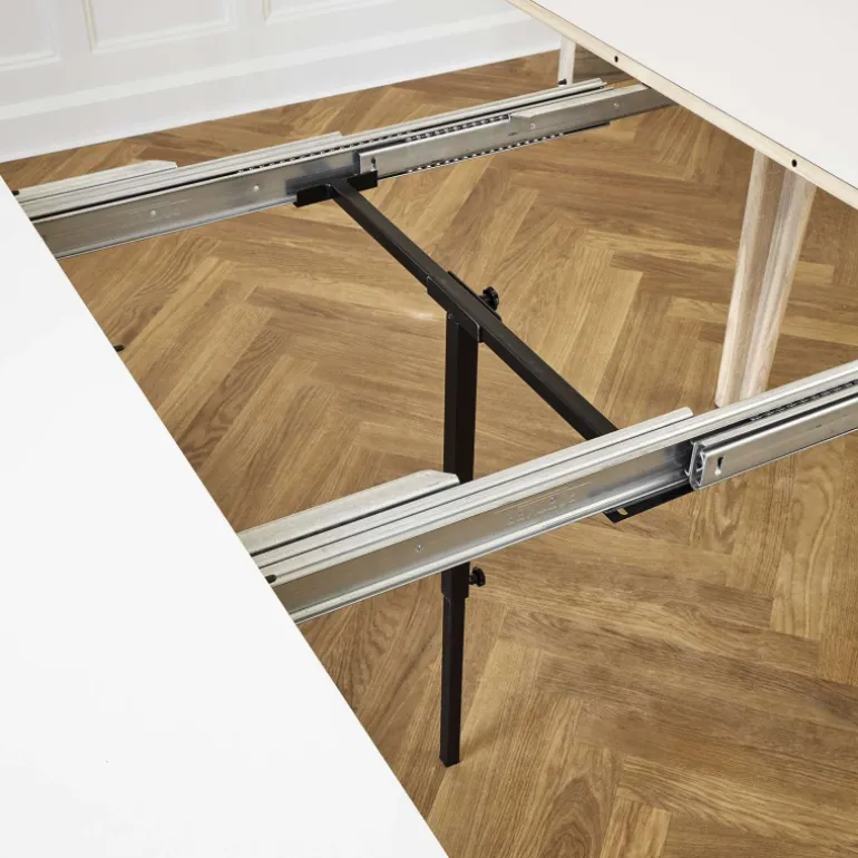 SM112 Table ronde en bois style scandinave extensible