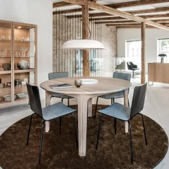 SM112 Table ronde extensible en bois massif conçue au Danemark