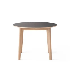 SM120 Table ronde extensible en bois avec plateau stratifié noir fabrication danoise