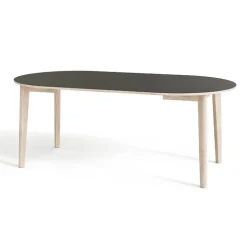 SM120 Table ronde extensible en bois avec plateau stratifié noir fabrication danoise