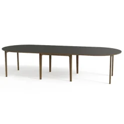SM112 Table ronde extensible en stratifié et pieds bois conçue au Danemark