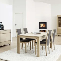 SM23/24 Table scandinave rectangulaire en bois avec allonges