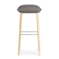 Soda Mobitec® Tabouret de bar rembourré sans dossier en tissu et pieds bois
