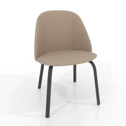 Sofia Chaise basse cosy en simili avec pieds en métal