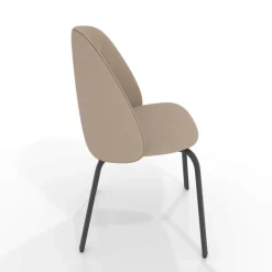 Sofia Chaise basse cosy en simili avec pieds en métal