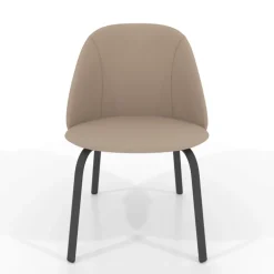 Sofia Chaise basse cosy en simili avec pieds en métal